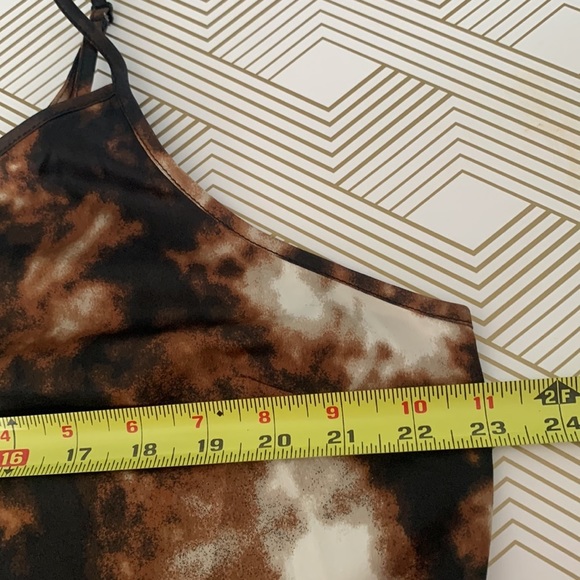 Brown, Cream & White Tie-dye Slip Dress Size XL #008 - Picture 8 of 9